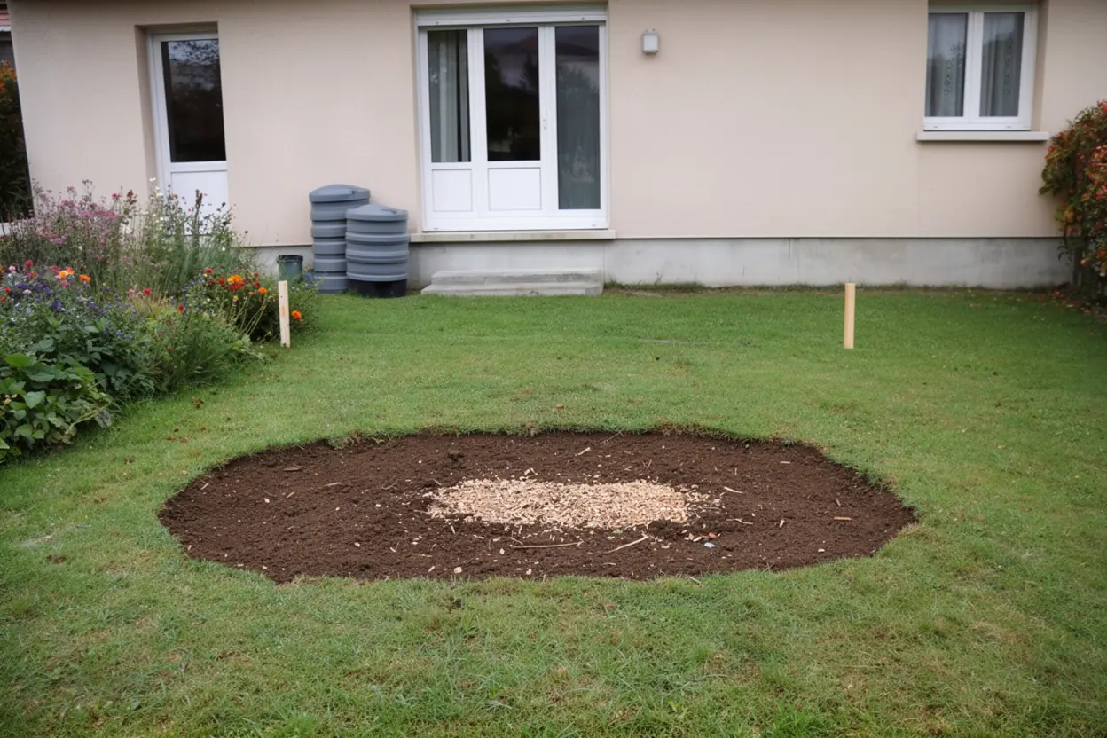 Terrain remblayé après extraction de souche à Cébazat